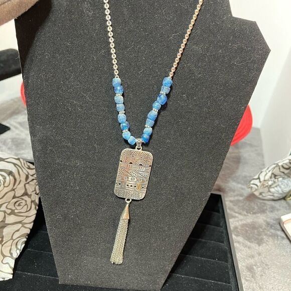 Brighton Africa Stories Etched Beaded Necklace NWT - Picture 10 of 10